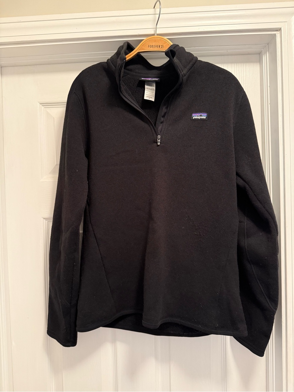 Patagonia Black Quarter-Zip Fleece Pullover